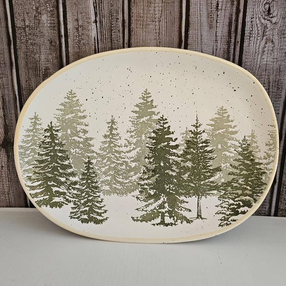 **Eli + Ana Evergreen Forest 12" Ceramic Platter - Picture 3 of 8